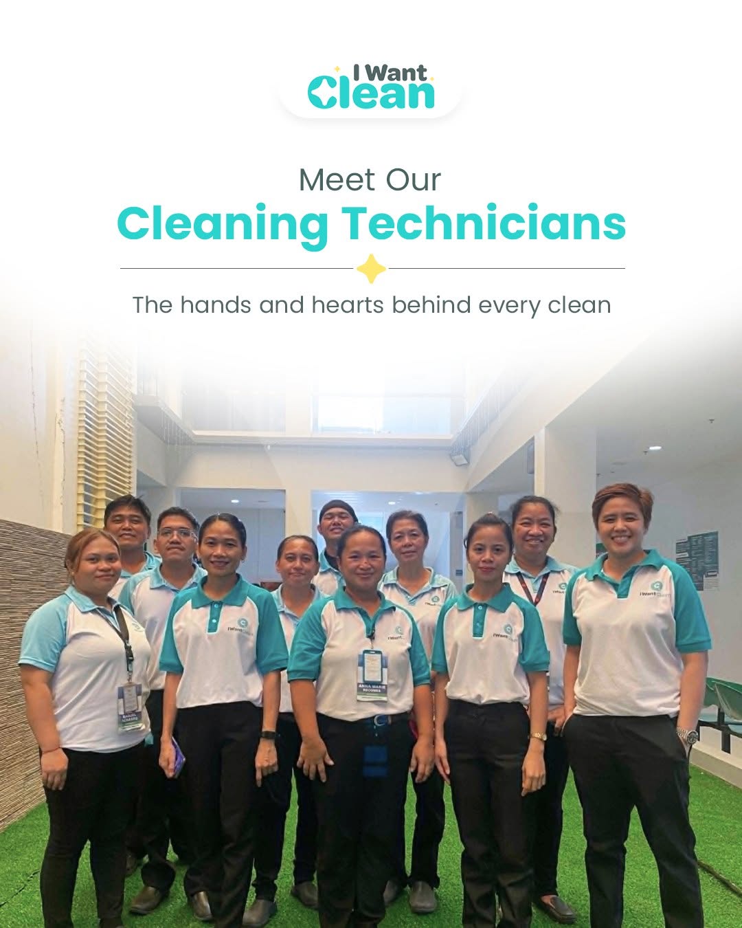 The I Want Clean cleaning technicians team